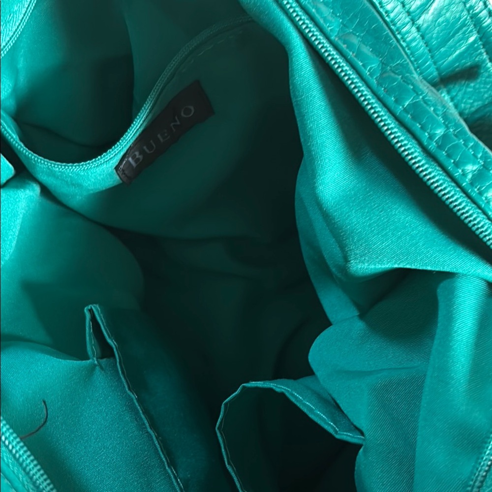 BUENO Sea green/blue Leather Bag NWT - Picture 8 of 12